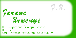 ferenc urmenyi business card